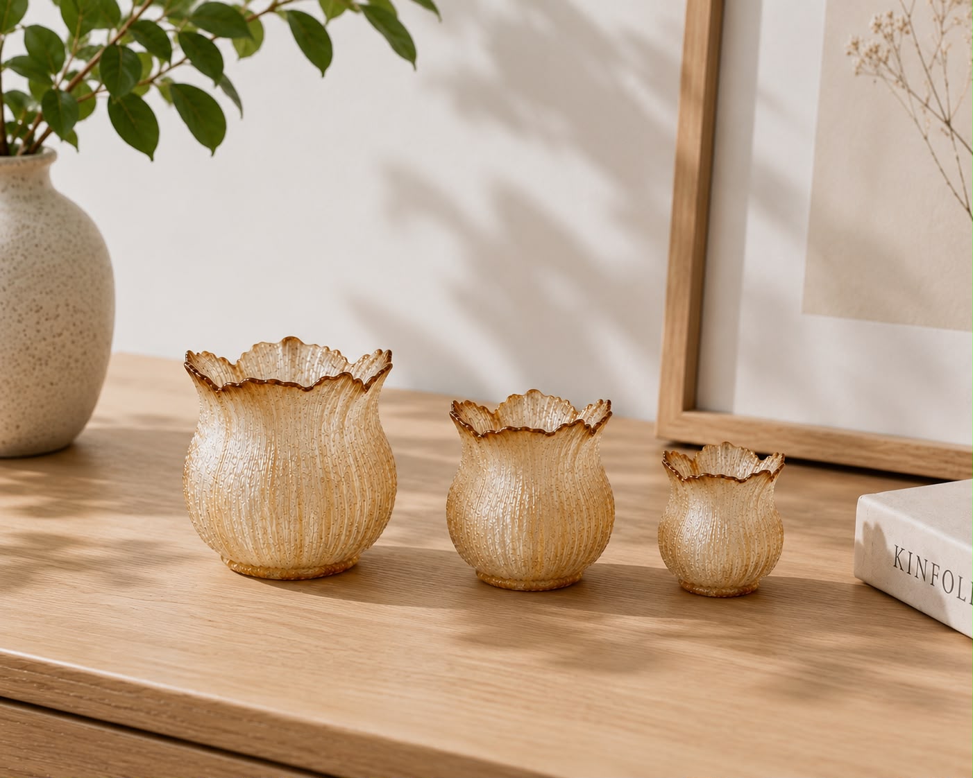 Roasted Bloom Tea Light Lamp (Set of 3)