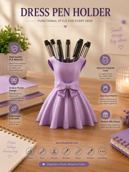 Bella Bow Dress Pen Holder