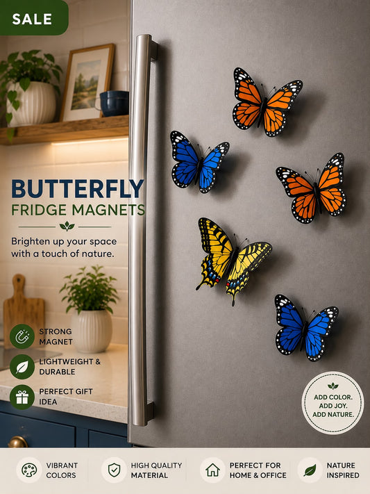 Butterfly Fridge Magnets (Set of 3)