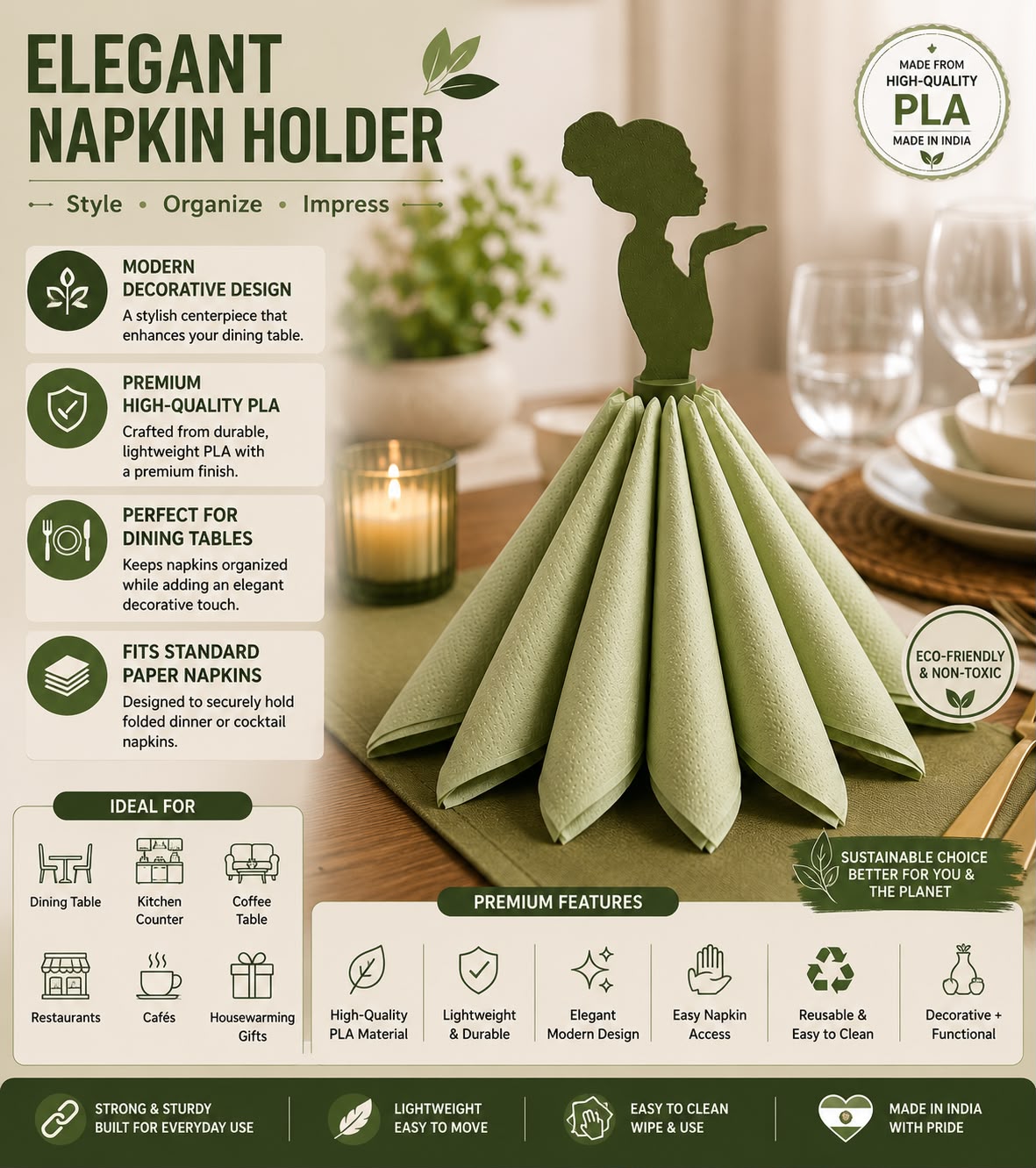 Elegant Silhouette Napkin Holder