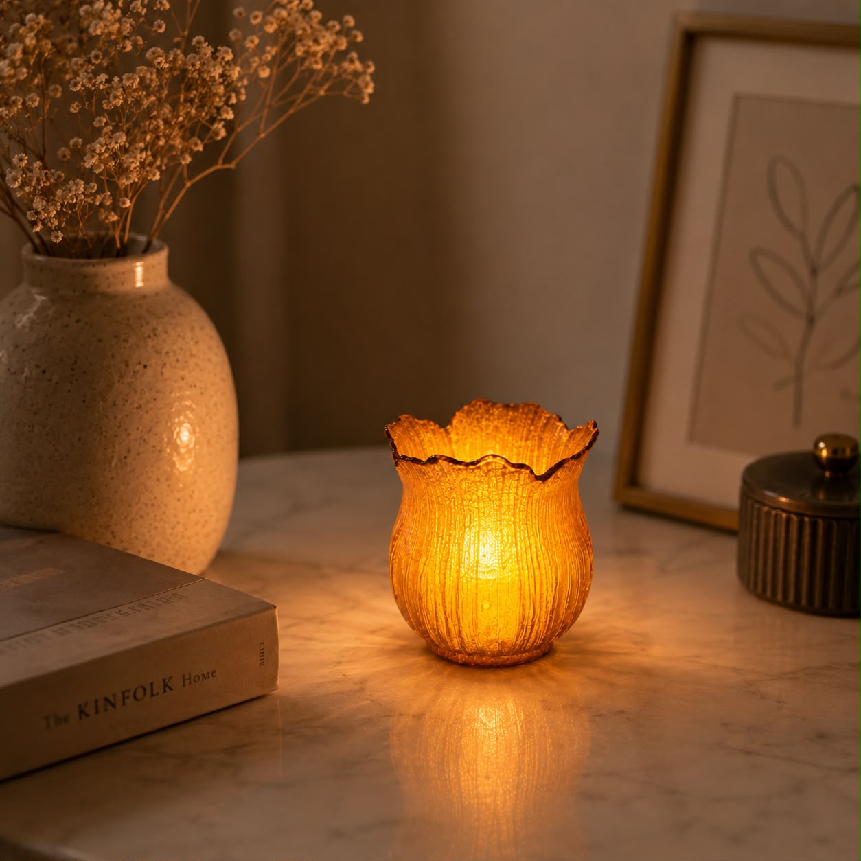 Roasted Bloom Tea Light Lamp (Medium)