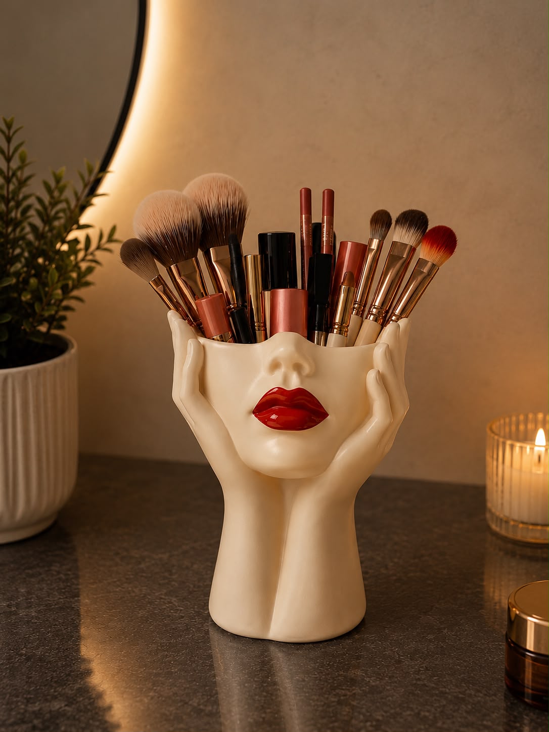 Artistic Face Cosmetic Organizer